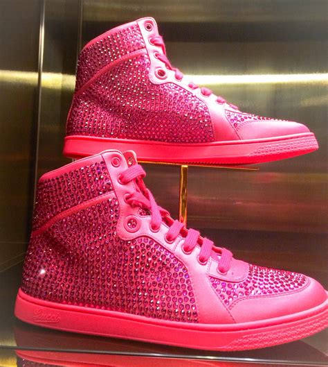 gucci hot pink|pink Gucci shoes high top.